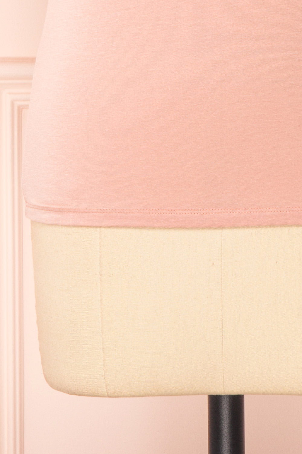 Demie Pink Short Sleeve V-Neck Top w/ Lace Neckline | Boutique 1861 bottom 