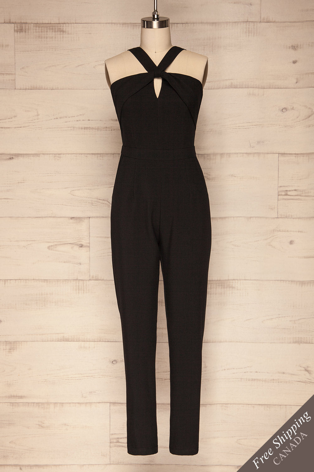 Demma Coal Black Halter Jumpsuit | La Petite Garçonne