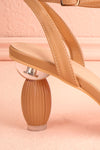 Derella Beige Faux Leather Heeled Sandals | Boutique 1861 side back close-up