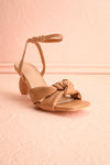 Derella Beige Faux Leather Heeled Sandals | Boutique 1861 front view