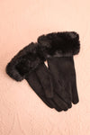 Derra Black Gloves with Faux-Fur Lining & Cuff | Boutique 1861