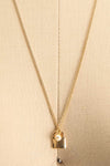 Desanka Maksimovic Gold Padlock Pendant Necklace | La petite garçonne close-up
