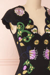 Desdemona Black Floral Embroidered Cocktail Dress | Boutique 1861 4