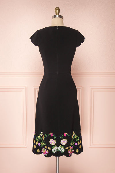 Desdemona Black Floral Embroidered Cocktail Dress | Boutique 1861 5