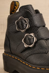 Devon Flower Buckle Leather Platform Boots | La petite garçonne front close-up