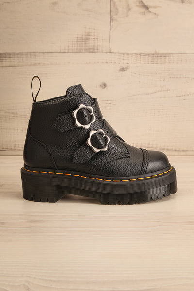 Devon Flower Buckle Leather Platform Boots | La petite garçonne side view