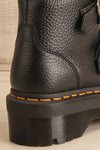 Devon Flower Buckle Leather Platform Boots | La petite garçonne back close-up