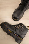 Devon Flower Buckle Leather Platform Boots | La petite garçonne flat view