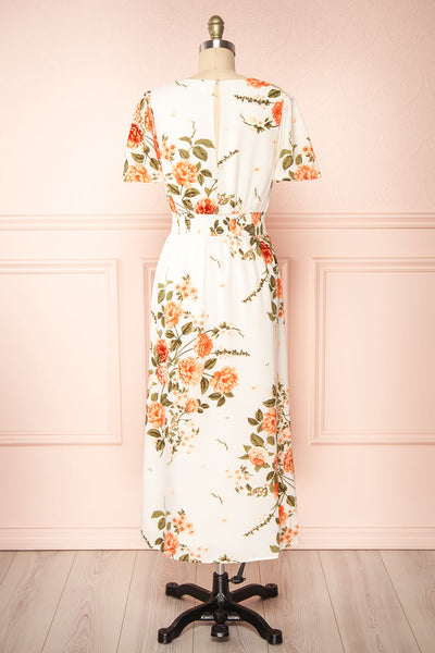 Dezbana Floral Midi Dress w/ Slit | Boutique 1861 back view