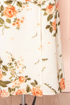 Dezbana Floral Midi Dress w/ Slit | Boutique 1861 bottom close-up