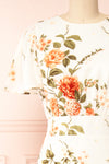 Dezbana Floral Midi Dress w/ Slit | Boutique 1861 front close-up