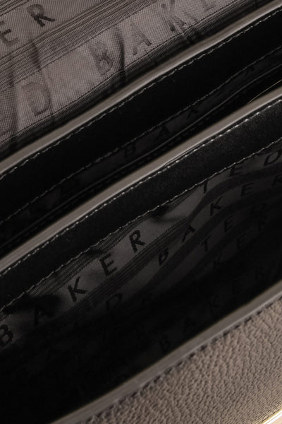Diane Black Leather Handbag | La Petite Garçonne inside close-up