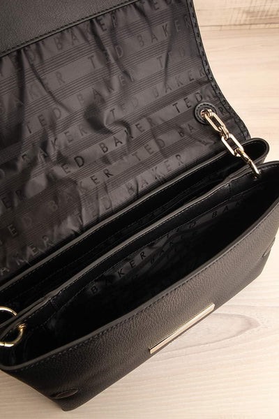 Diane Black Leather Handbag | La Petite Garçonne insde view