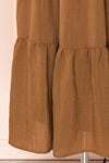 Diatou Caramel Tiered Midi Dress w/ Square Neckline | Boutique 1861 bottom
