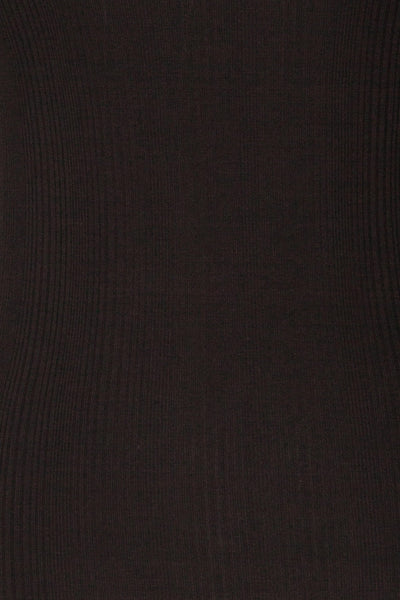 Didima Black Ribbed Top with Stand Collar | La Petite Garçonne fabric detail