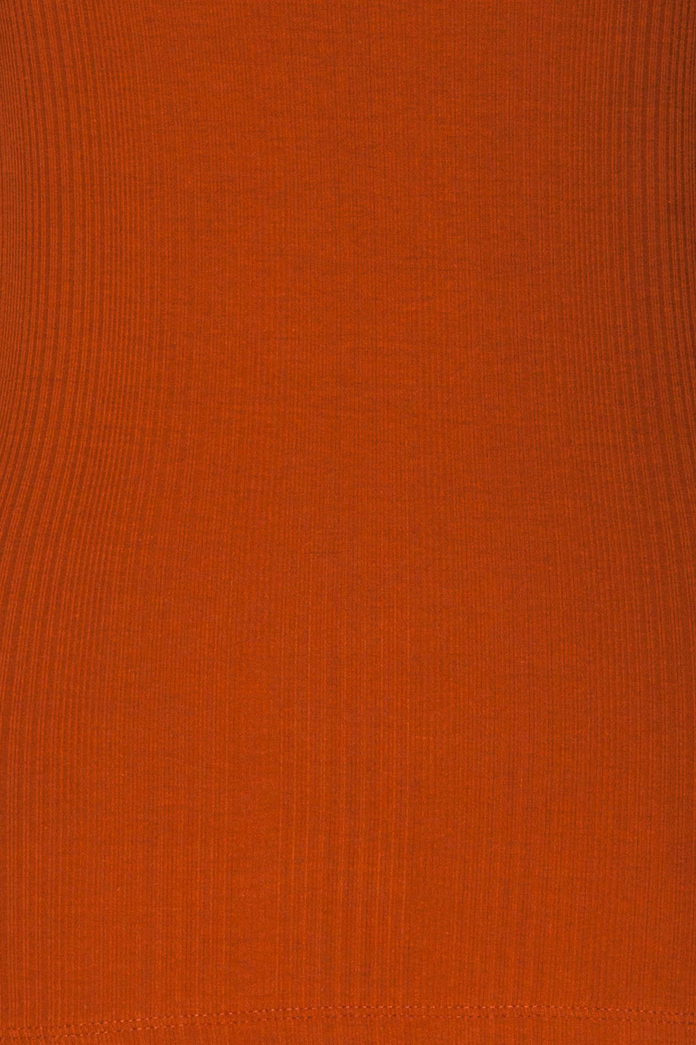 Didima Cinnamon Orange Ribbed Top with Stand Collar | La Petite Garçonne fabric detail 