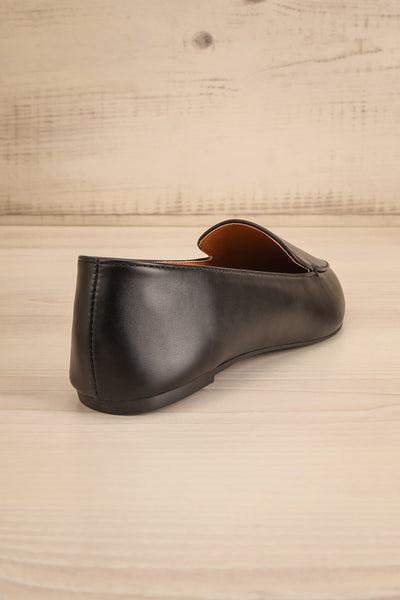 Dinteranthus Black Pointed Faux-Leather Loafers | La petite garçonne back view