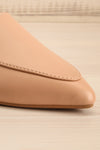 Dinteranthus Caramel Pointed Faux-Leather Loafers | La petite garçonne front close-up