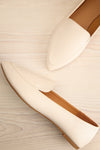 Dinteranthus Ivory Pointed Faux-Leather Loafers | La petite garçonne flatt view