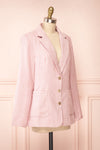 Dionne Pink Vintage Style Tweed Blazer | Boutique 1861 side view