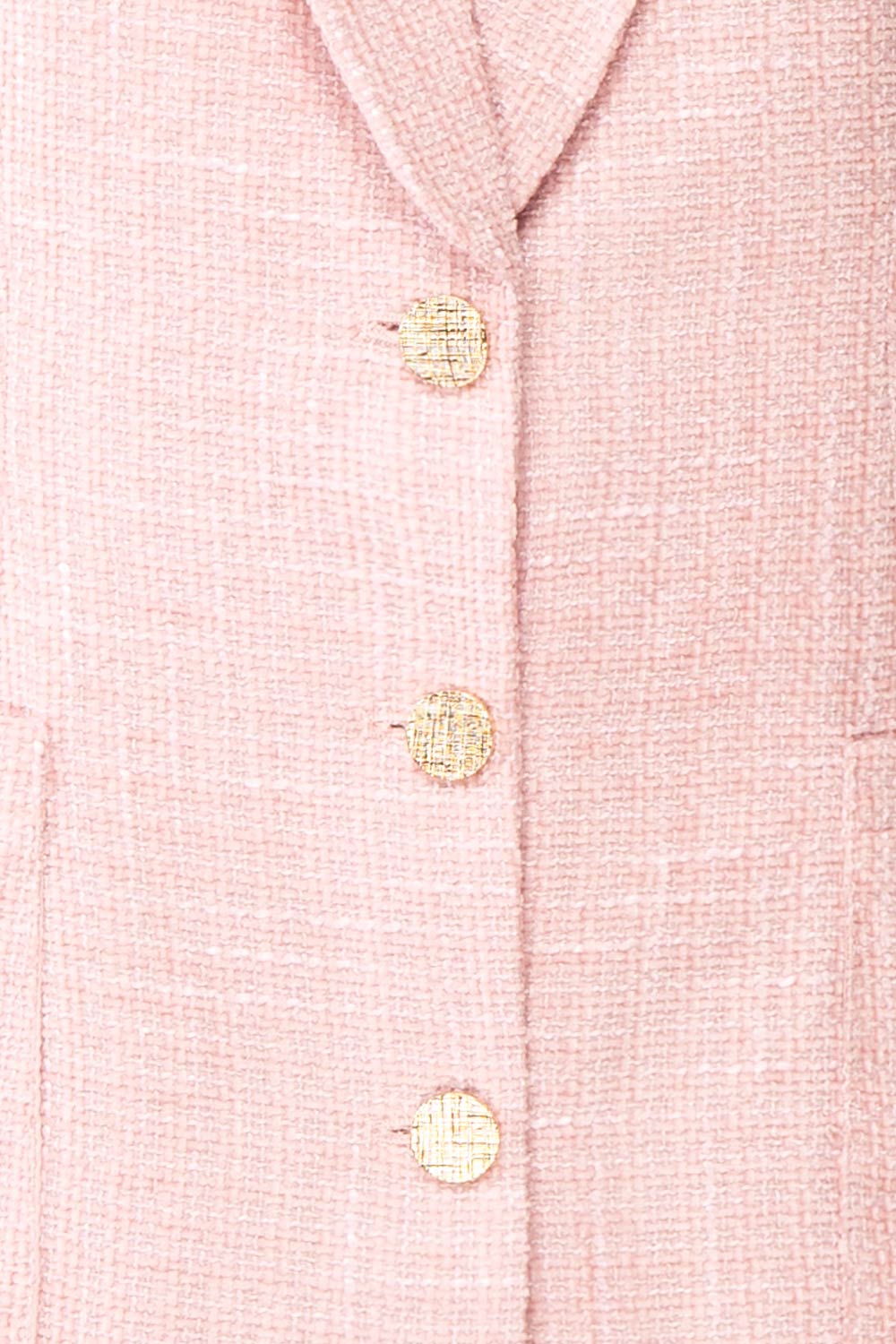 Dionne Pink Vintage Style Tweed Blazer | Boutique 1861 fabric