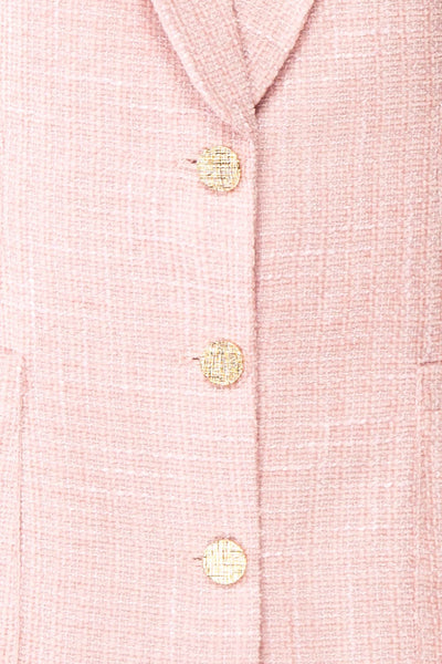 Dionne Pink Vintage Style Tweed Blazer | Boutique 1861 fabric