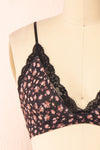 Distyle Black Floral Mesh Bralette w/ Lace | Boutique 1861 front close-up