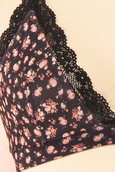 Distyle Black Floral Mesh Bralette w/ Lace | Boutique 1861  fabric