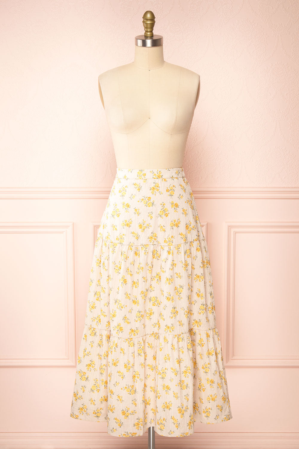Divina Floral Midi Skirt | Boutique 1861 front view