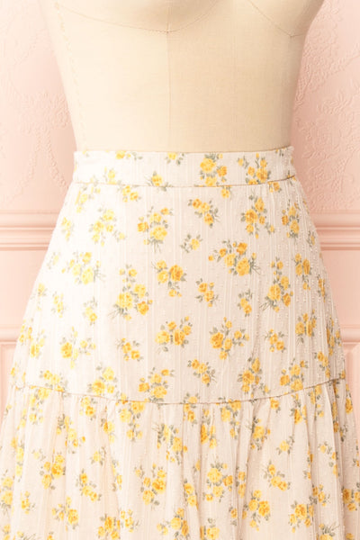 Divina Floral Midi Skirt | Boutique 1861 side close-up