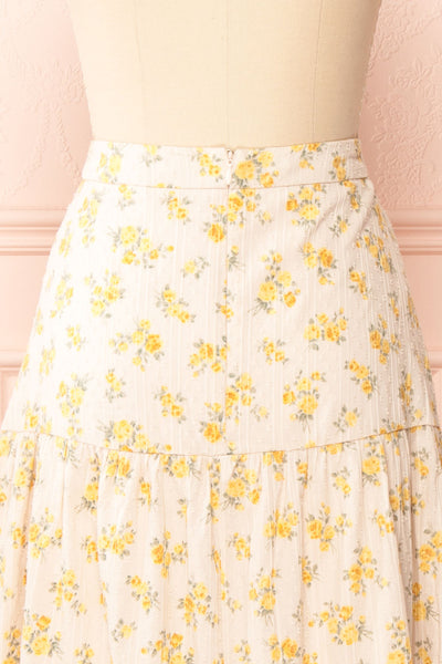 Divina Floral Midi Skirt | Boutique 1861 back close-up