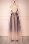 Docina Beach Navy Blue & Blush Tulle Maxi Prom Dress | BACK VIEW | Boutique 1861
