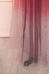Docina Volcano Burgundy Tulle Maxi Prom Dress  | BOTTOM CLOSE UP | Boutique 1861