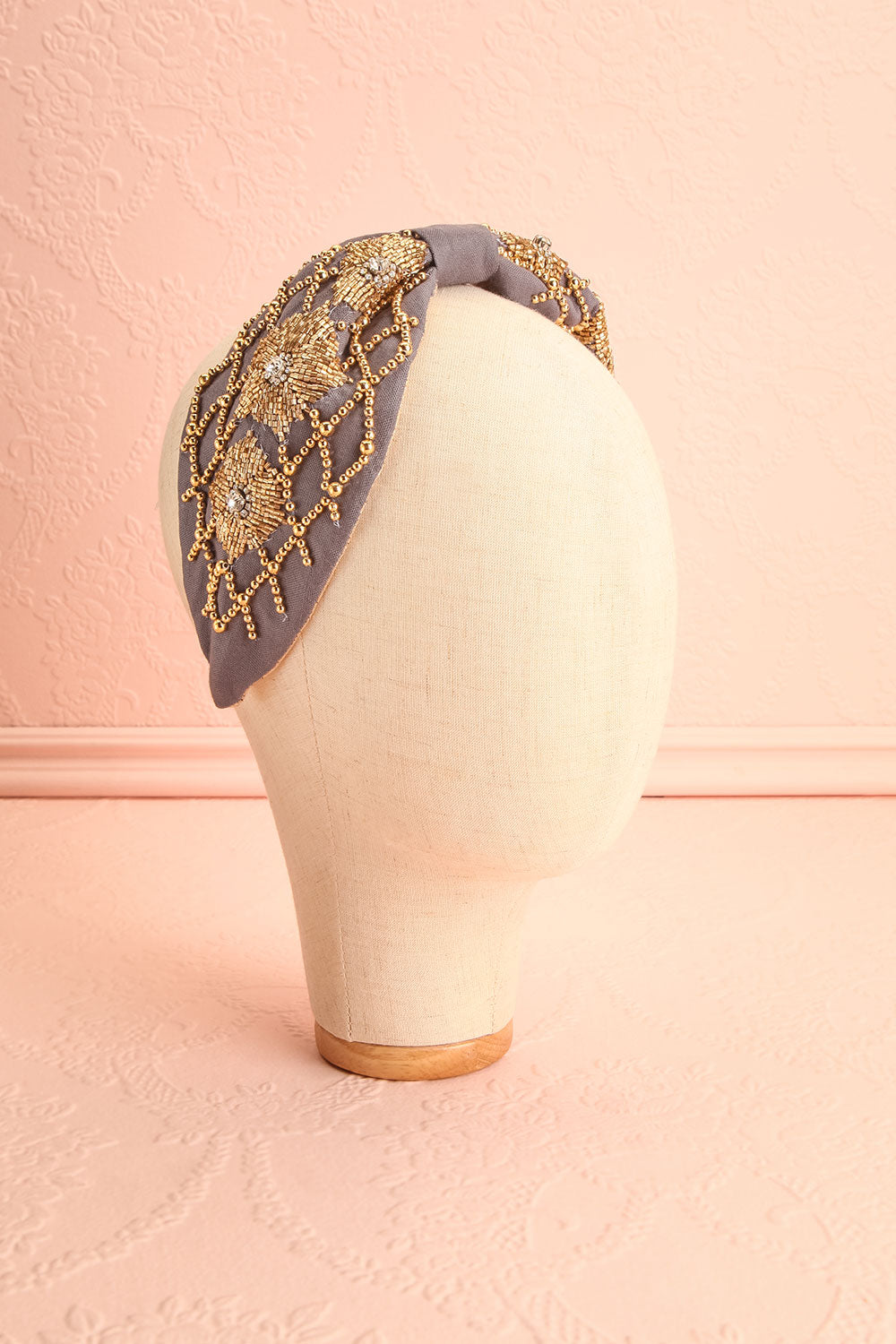 Dolgoprudny Gray Embellished Flower Headband