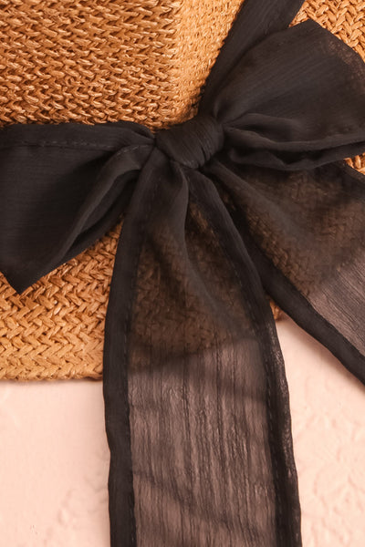 Domila Hexagonal Straw Hat w/ Ribbon | Boutique 1861 bow close-up