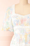 Domilene Floral Midi Dress w/ Lace | Boutique 1861 front close-up