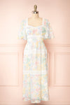 Domilene Floral Midi Dress w/ Lace | Boutique 1861 front view