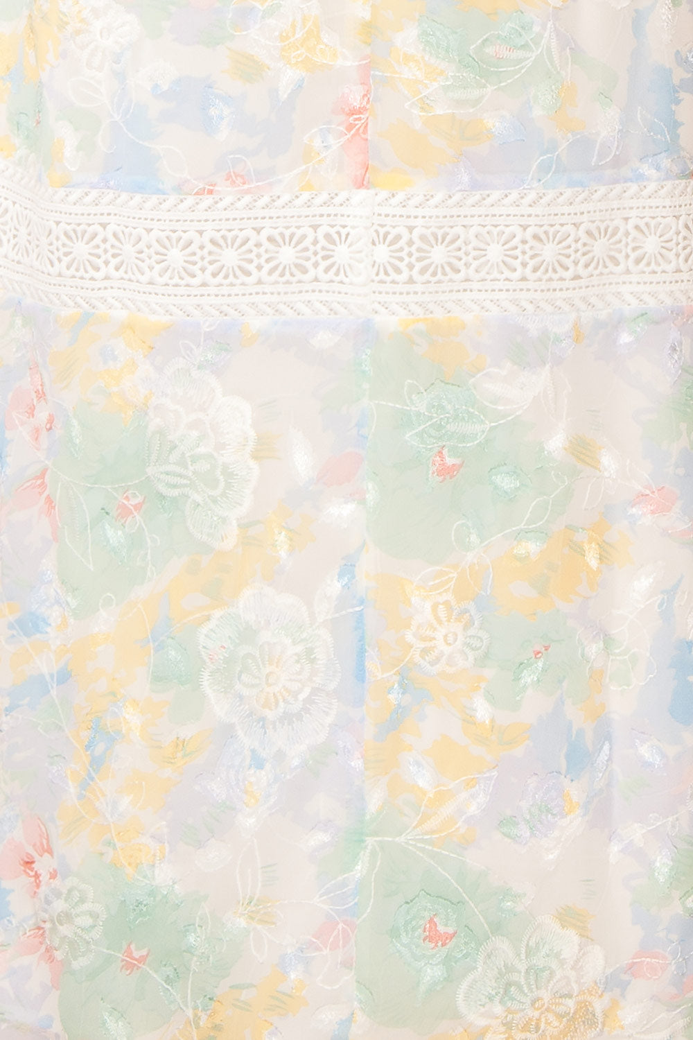 Domilene Floral Midi Dress w/ Lace | Boutique 1861 texture