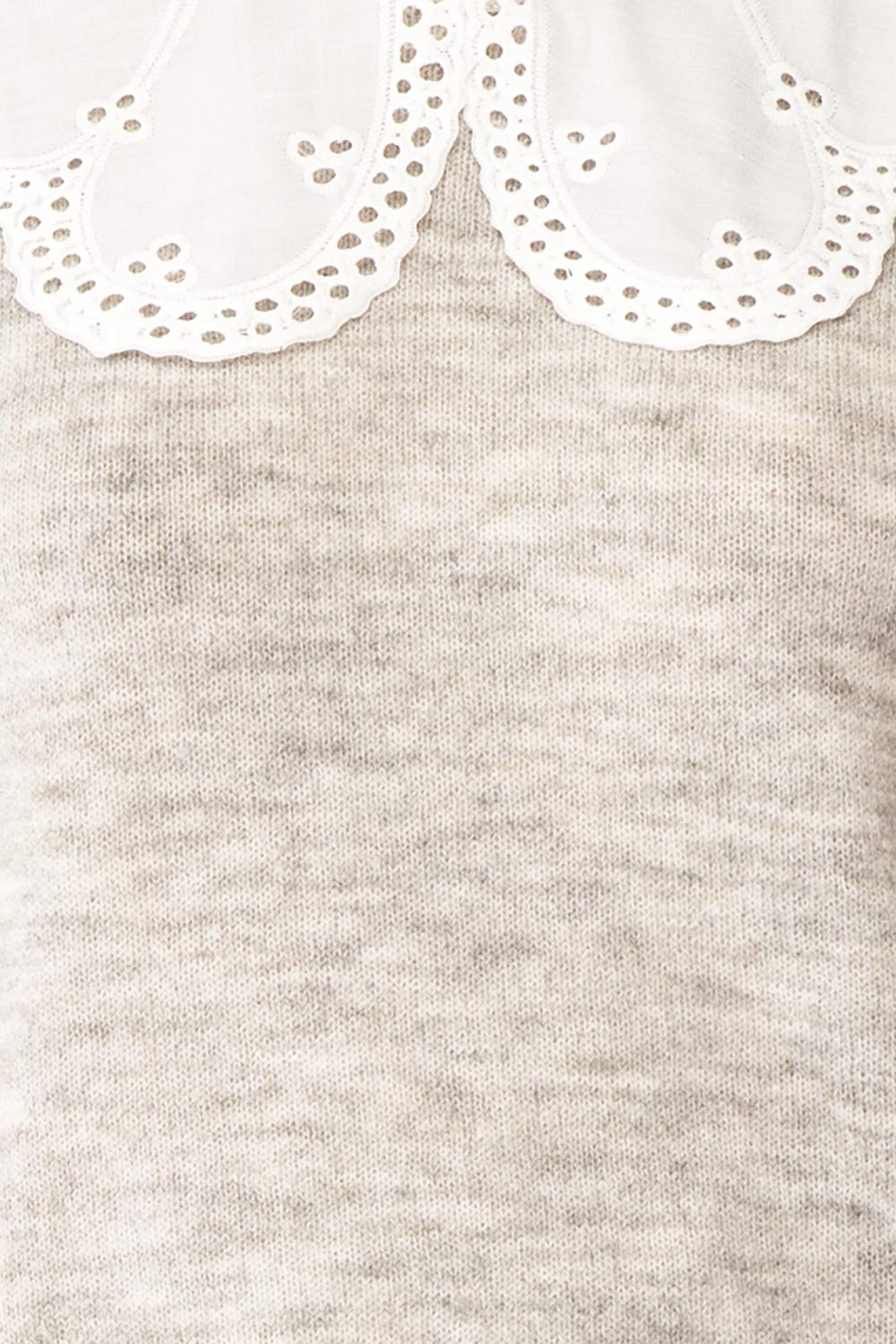 Dominique Grey Peter Pan Collar Sweater | Boutique 1861 fabric 