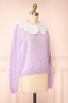 Dominique Lilac Peter Pan Collar Sweater | Boutique 1861 side view