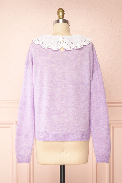 Dominique Lilac Peter Pan Collar Sweater | Boutique 1861 back view