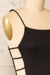 Dorie Black Bodycon Dress w/ Cutout Detail | La petite garçonne side close-up