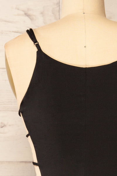 Dorie Black Bodycon Dress w/ Cutout Detail | La petite garçonne back close-up
