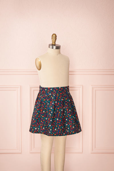 Dorit Mini Black Floral Kid's Skirt | Boutique 1861 side view