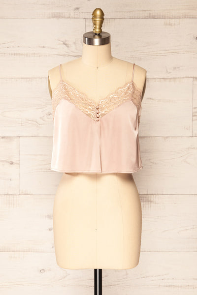 Creteil Pink Patterned Cami Top w/ Thin Straps