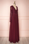 Dottie Burgundy Lace & Chiffon A-Line Gown | Boutique 1861 side view