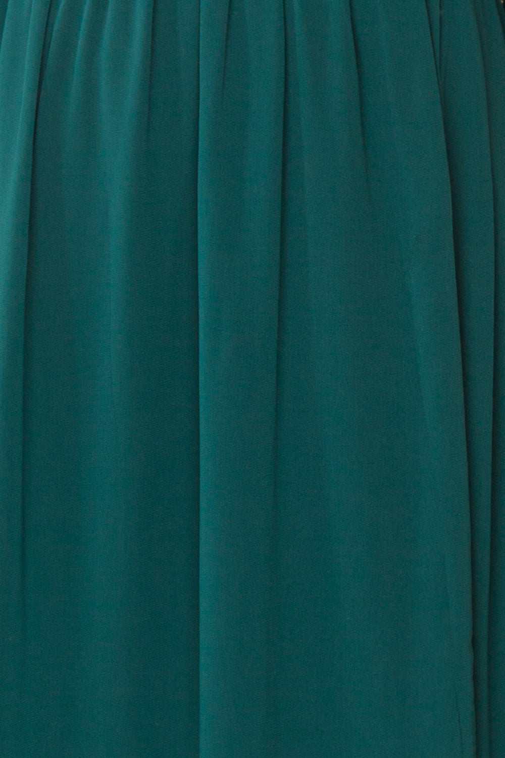 Dottie Emerald Green Lace & Chiffon A-Line Gown | Boutique 1861 fabric detail 