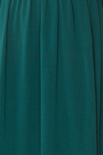 Dottie Emerald Green Lace & Chiffon A-Line Gown | Boutique 1861 fabric detail