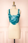 Dovaline Green Cropped Corset Top | Boutique 1861 front view
