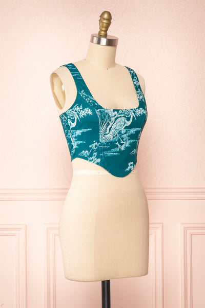 Dovaline Green Cropped Corset Top | Boutique 1861 side view